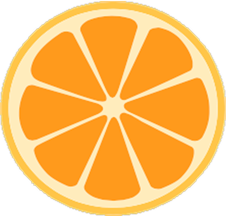 Illustration of a sliced orange