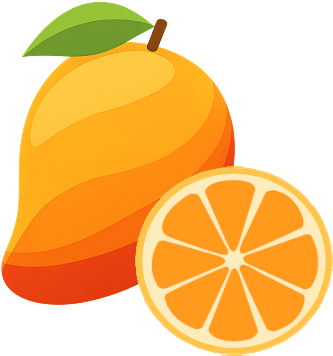 Orange and mango fruits